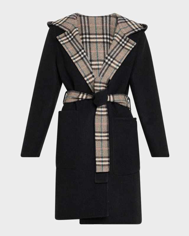 Hampshire Hooded Wool Wrap Coat